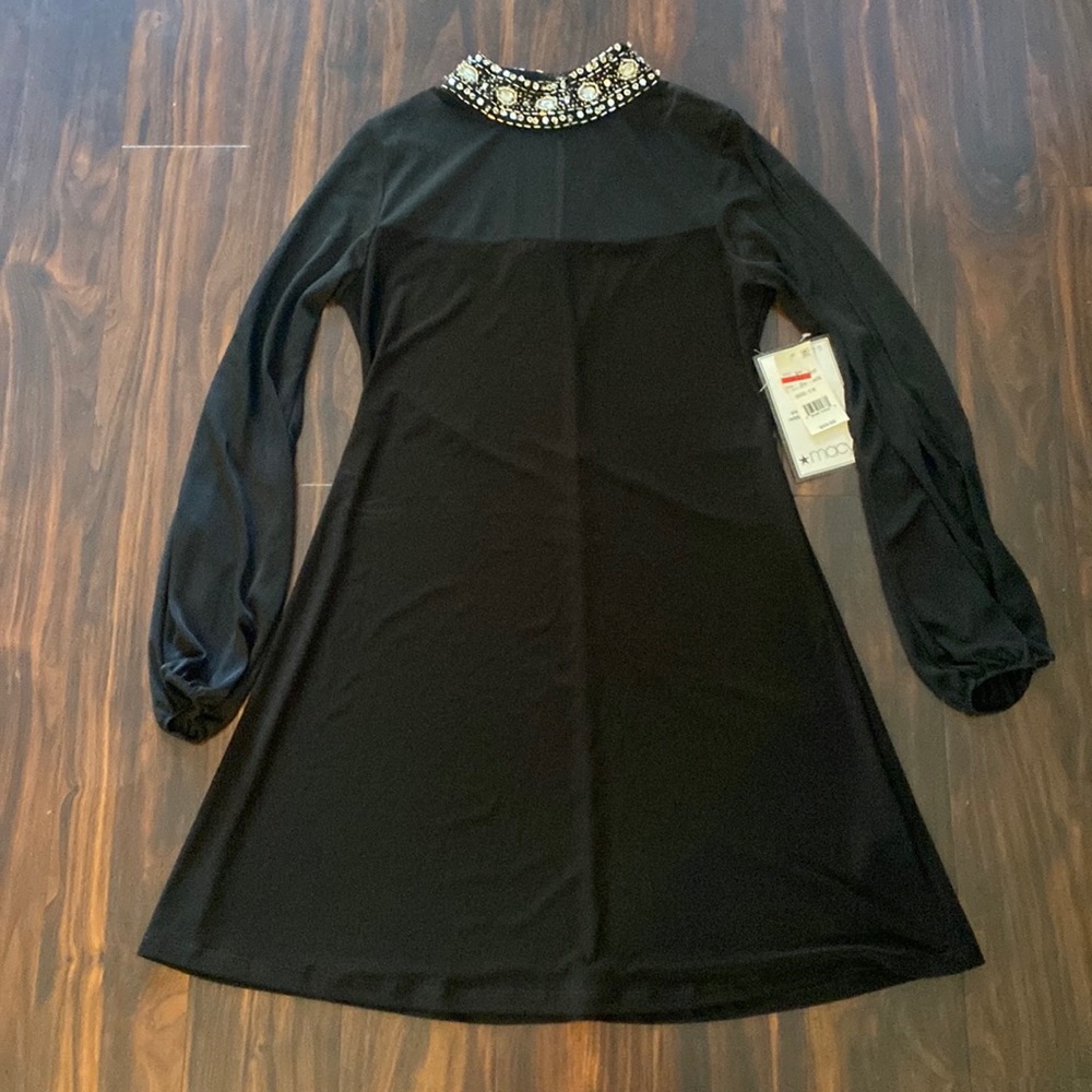 Black dress with detailed collar